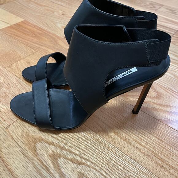 Manolo Blahnik Black Sling Back Sandals Size 39 - Picture 6 of 16
